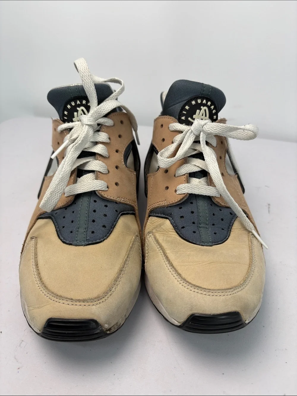 📪 Nike Air Huarache Beige, Gray & Black sneakers, athletic shoes, tennis shoes